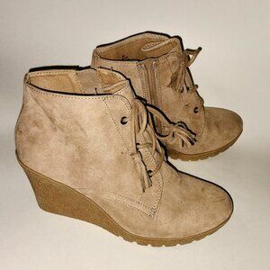 MIA Wedge Suede Booties